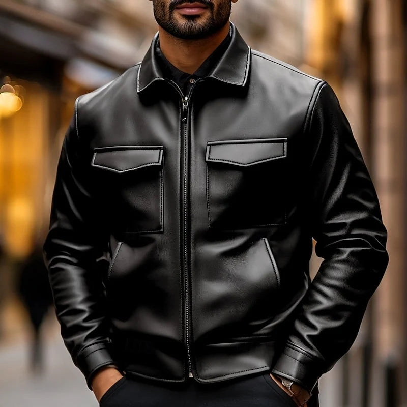 Donovan | Classic Leather Biker Jacket 1