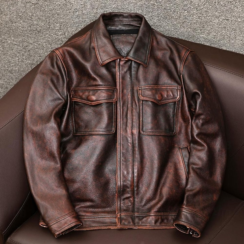 Donovan | Classic Leather Biker Jacket 4