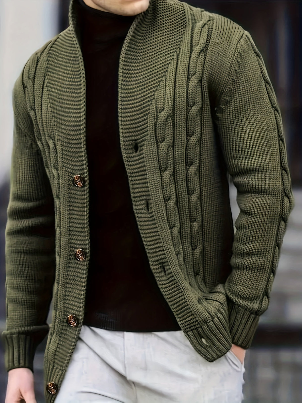 Donovan | Men’s Cable-Knit Button Cardigan 1