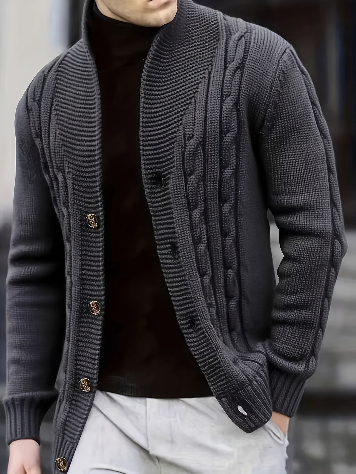 Donovan | Men’s Cable-Knit Button Cardigan 6