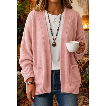 Edith | Women's Open-Front Black Cardigan with Pockets 0