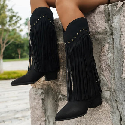 Elegant Cowboy Boots for Women with Fringe | Western Boots 0