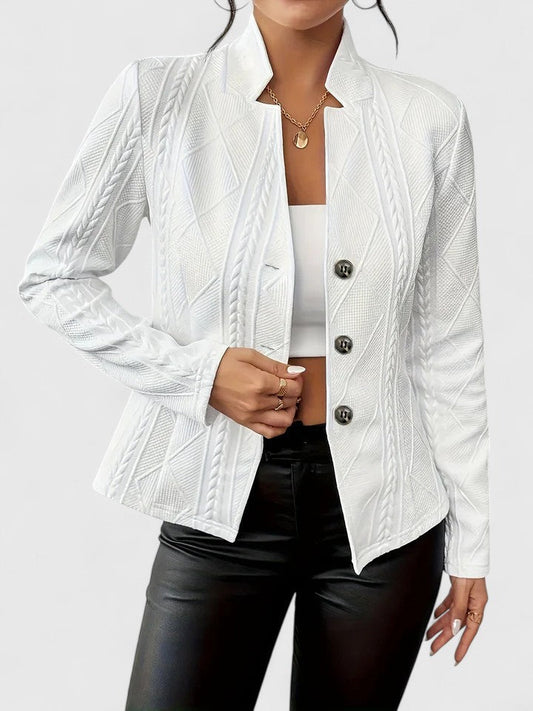 Elegant Structured Jacket | Tailored Geometric Texture 0