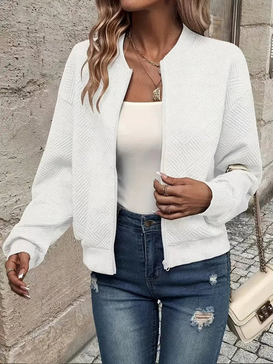 Emma Quilted Cropped Bomber Jacket for Women 0