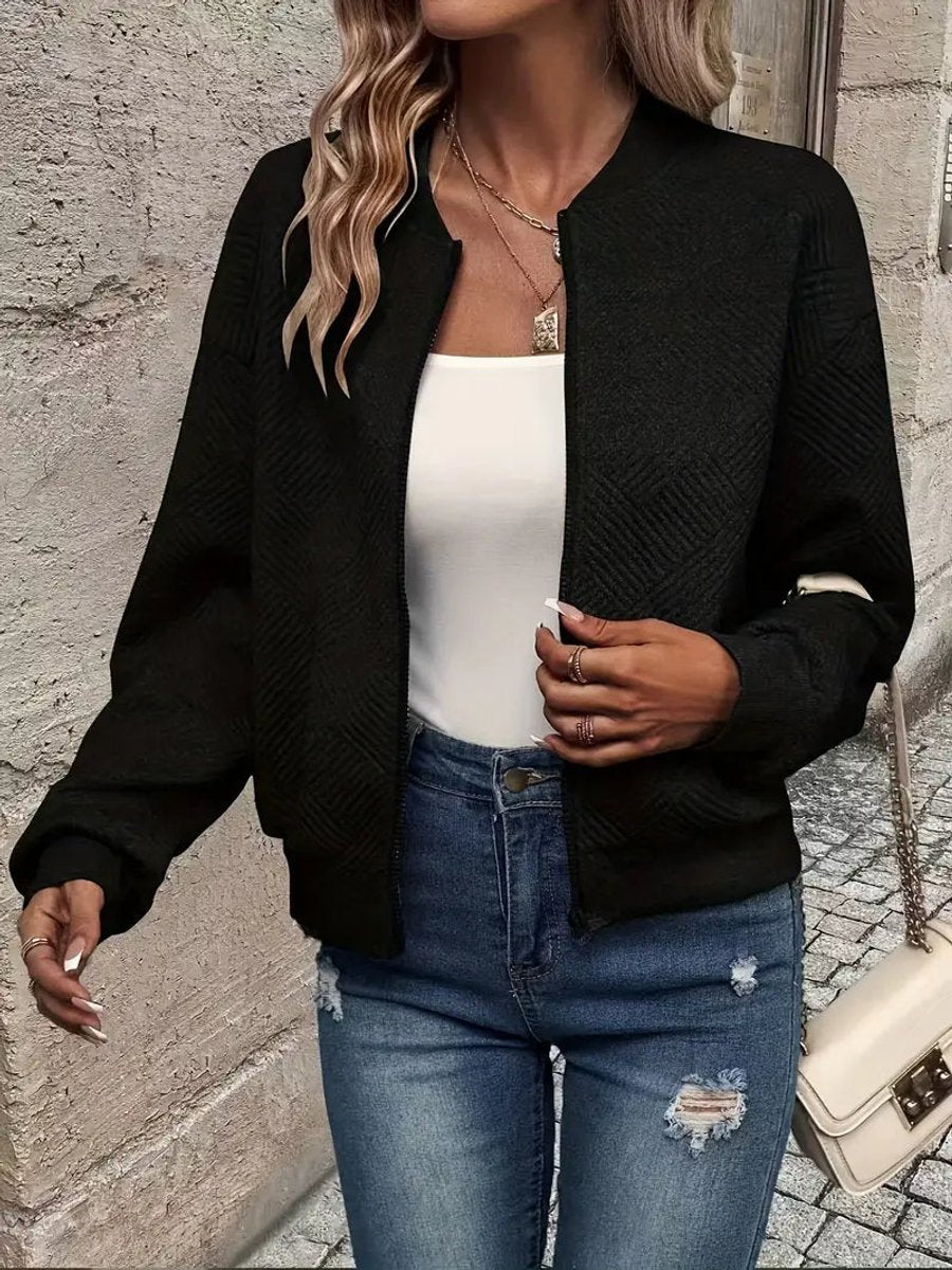 Emma Quilted Cropped Bomber Jacket for Women 1