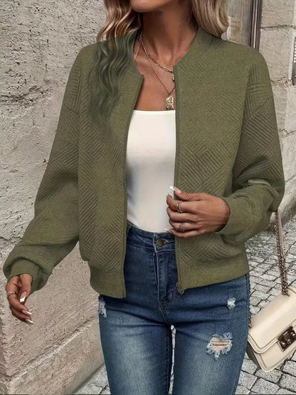 Emma Quilted Cropped Bomber Jacket for Women 10
