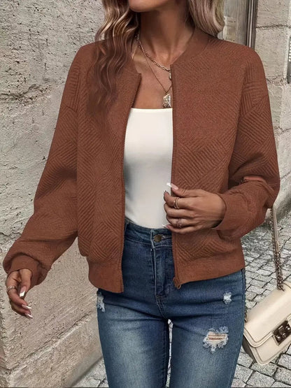 Emma Quilted Cropped Bomber Jacket for Women 11
