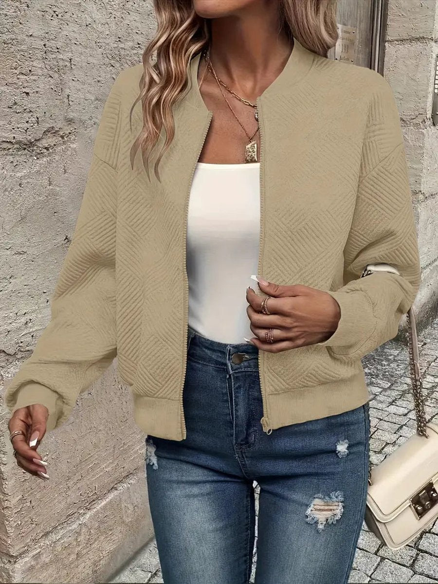 Emma Quilted Cropped Bomber Jacket for Women 4