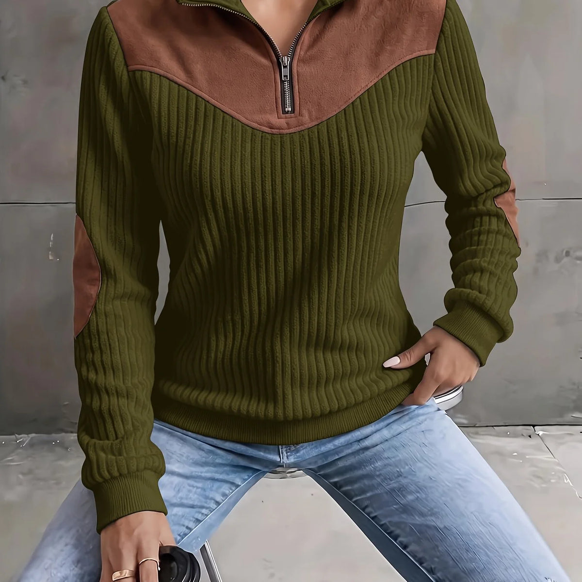 Everly | Half-Zip Ribbed Pullover for Women 9