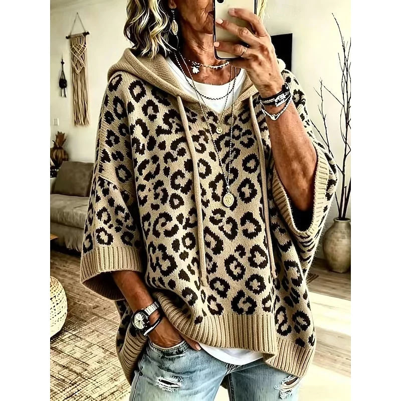 Fern | Relaxed Hooded Jumper Animal Print 0