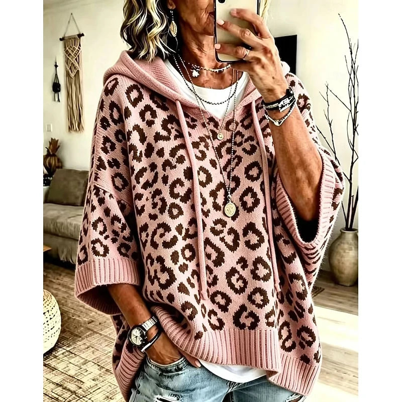 Fern | Relaxed Hooded Jumper Animal Print 3