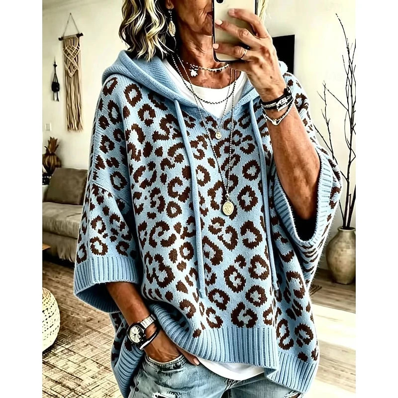 Fern | Relaxed Hooded Jumper Animal Print 4
