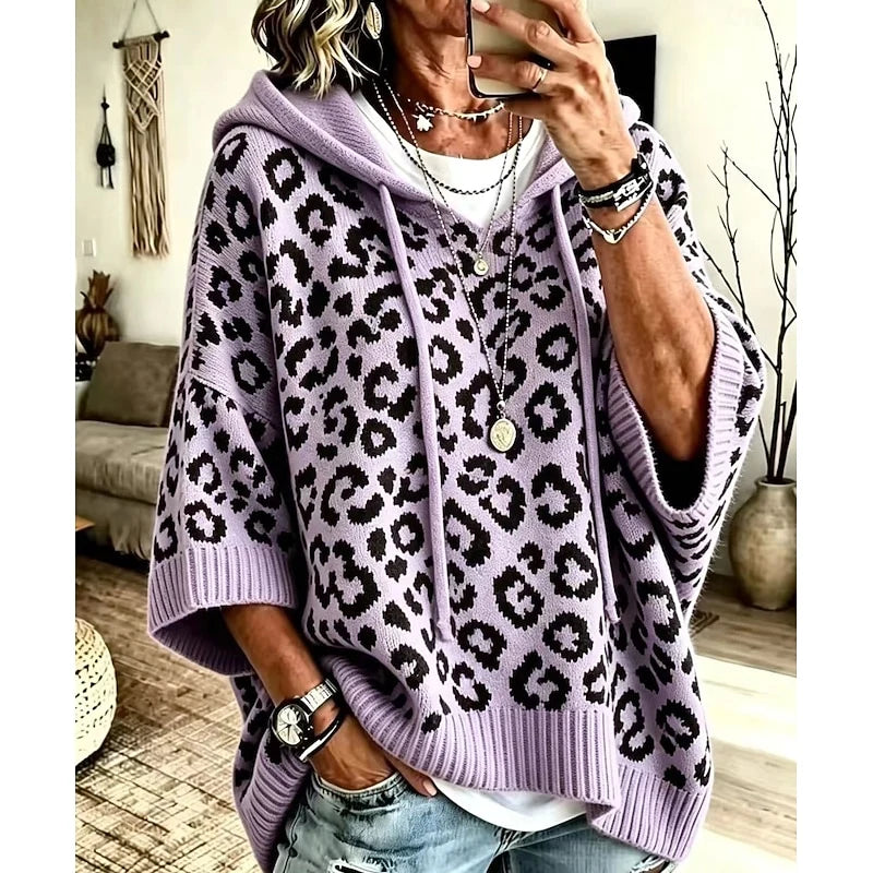 Fern | Relaxed Hooded Jumper Animal Print 5