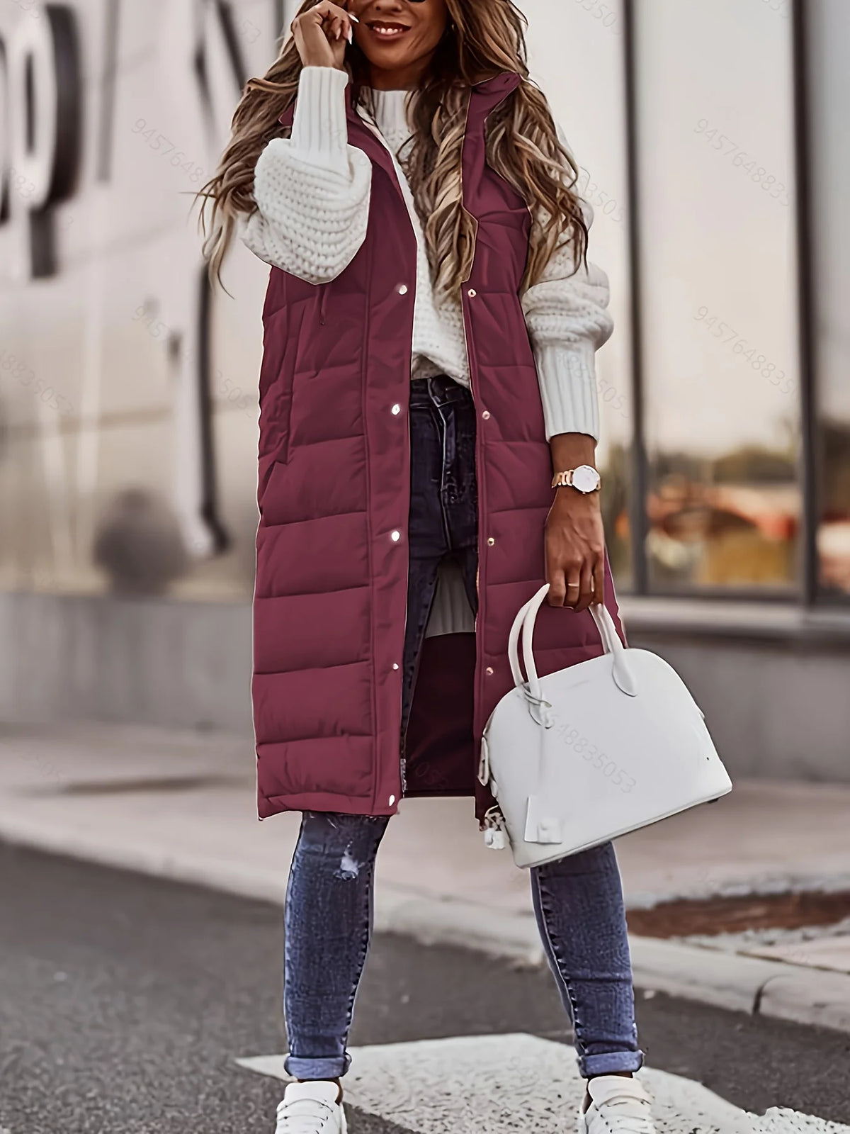 Flora | Longline Hooded Padded Gilet 2