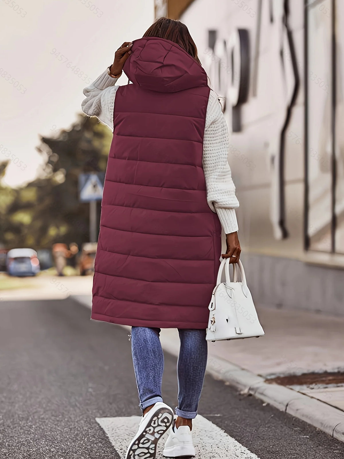 Flora | Longline Hooded Padded Gilet 3