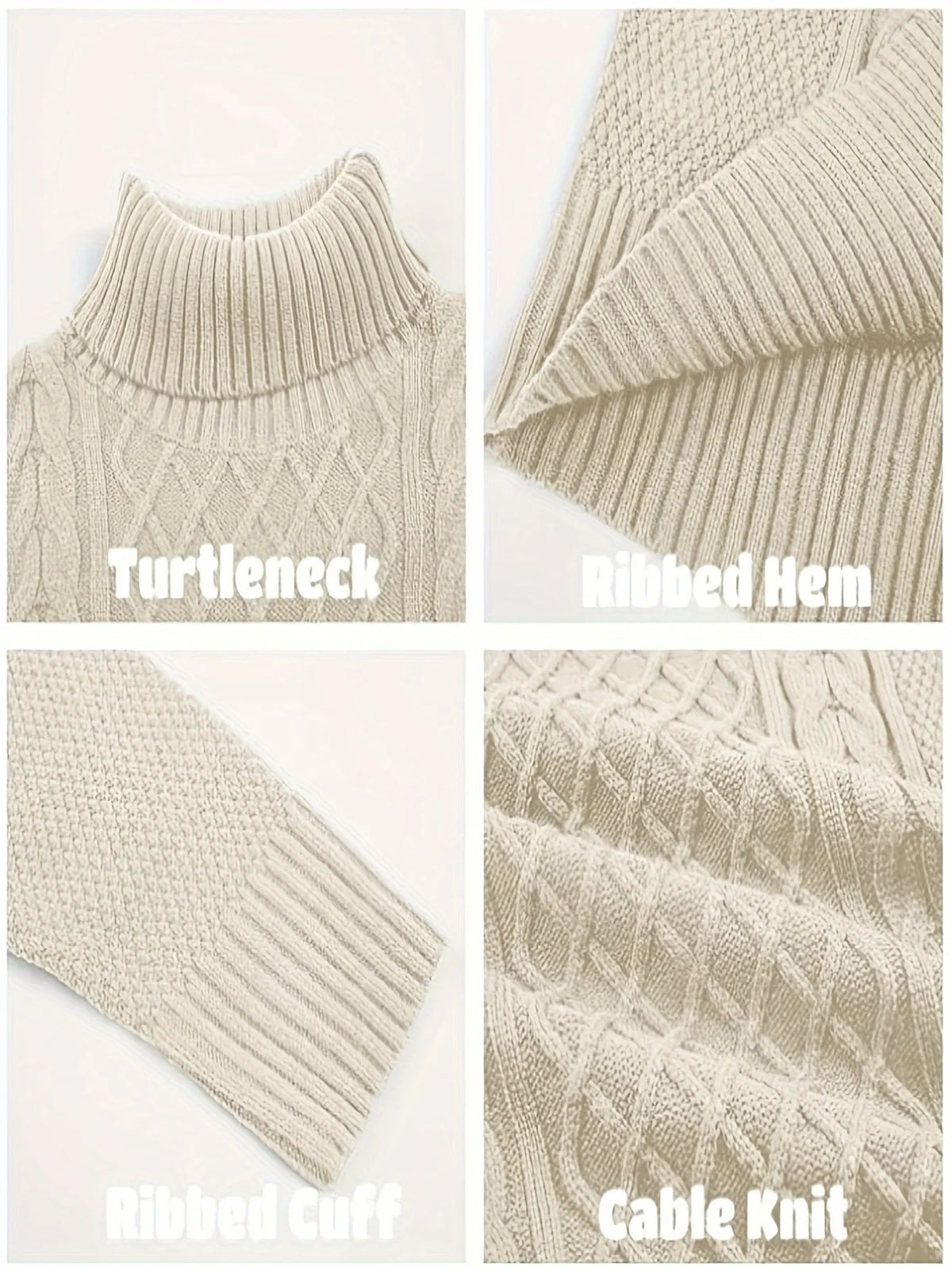 Grayson | Cable-Knit Turtleneck Sweater Warm Wool Blend 6