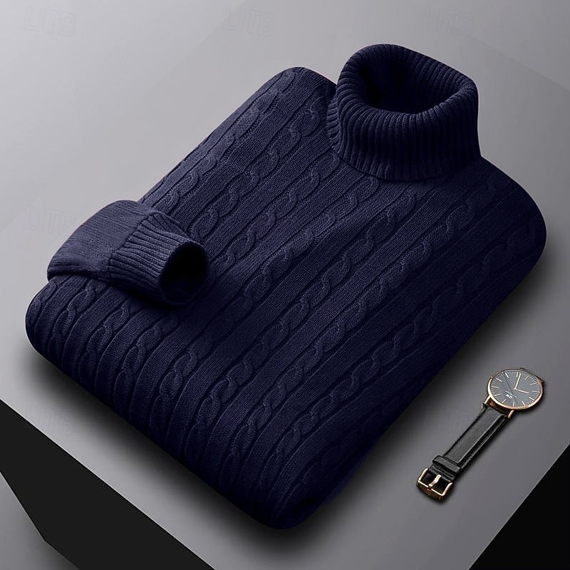 Gregory | Cable-Knit Turtleneck Jumper 7