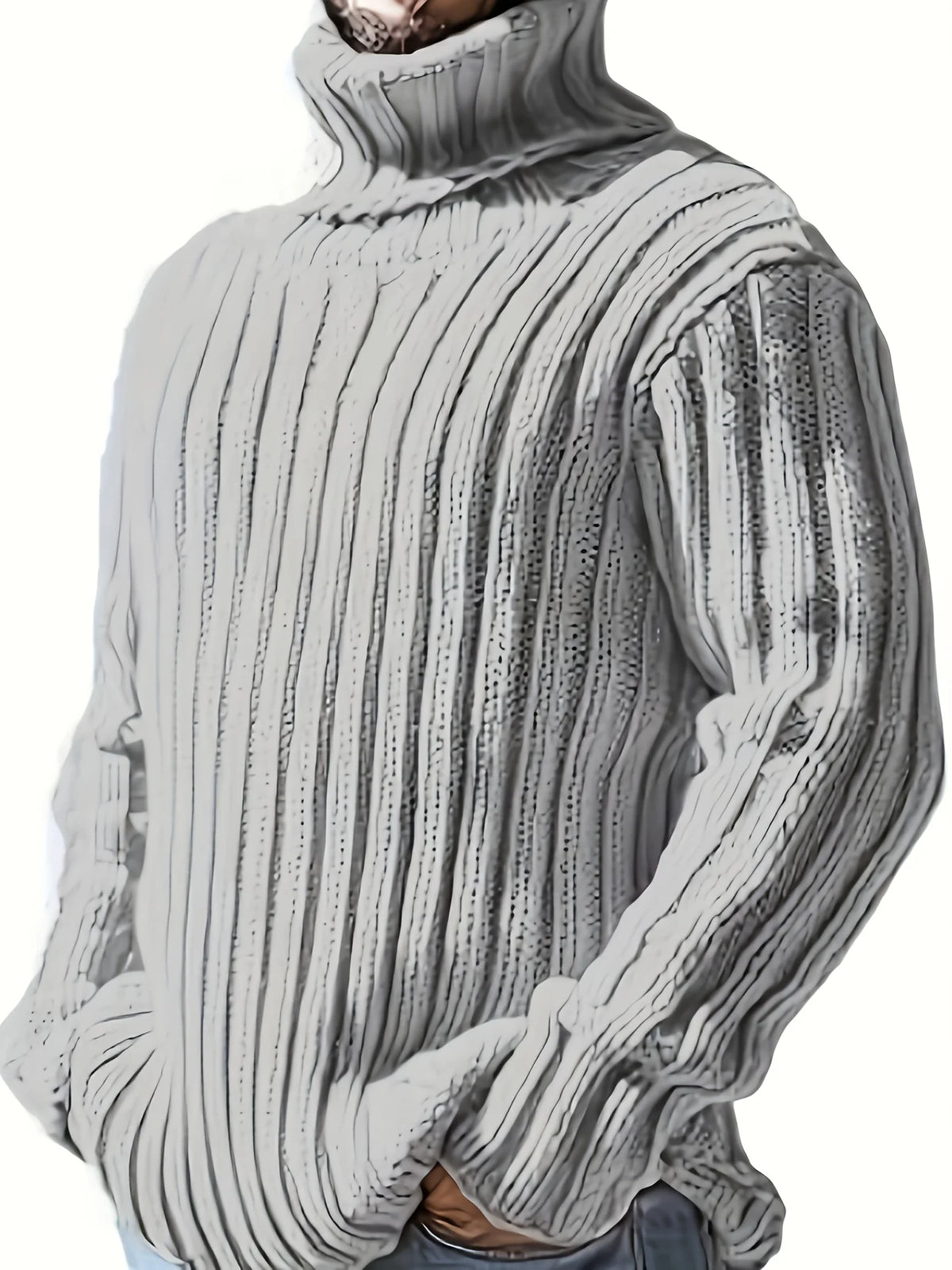 Grover | Textured Ribbed Pullover High Neck 1