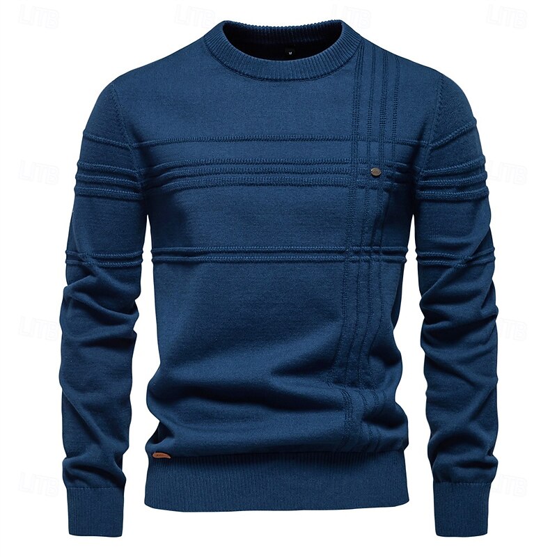 Hamish | Textured Crewneck Jumper for Men 7