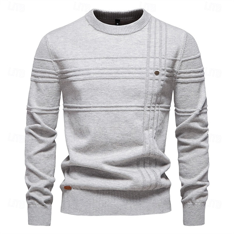 Hamish | Textured Crewneck Jumper for Men 8