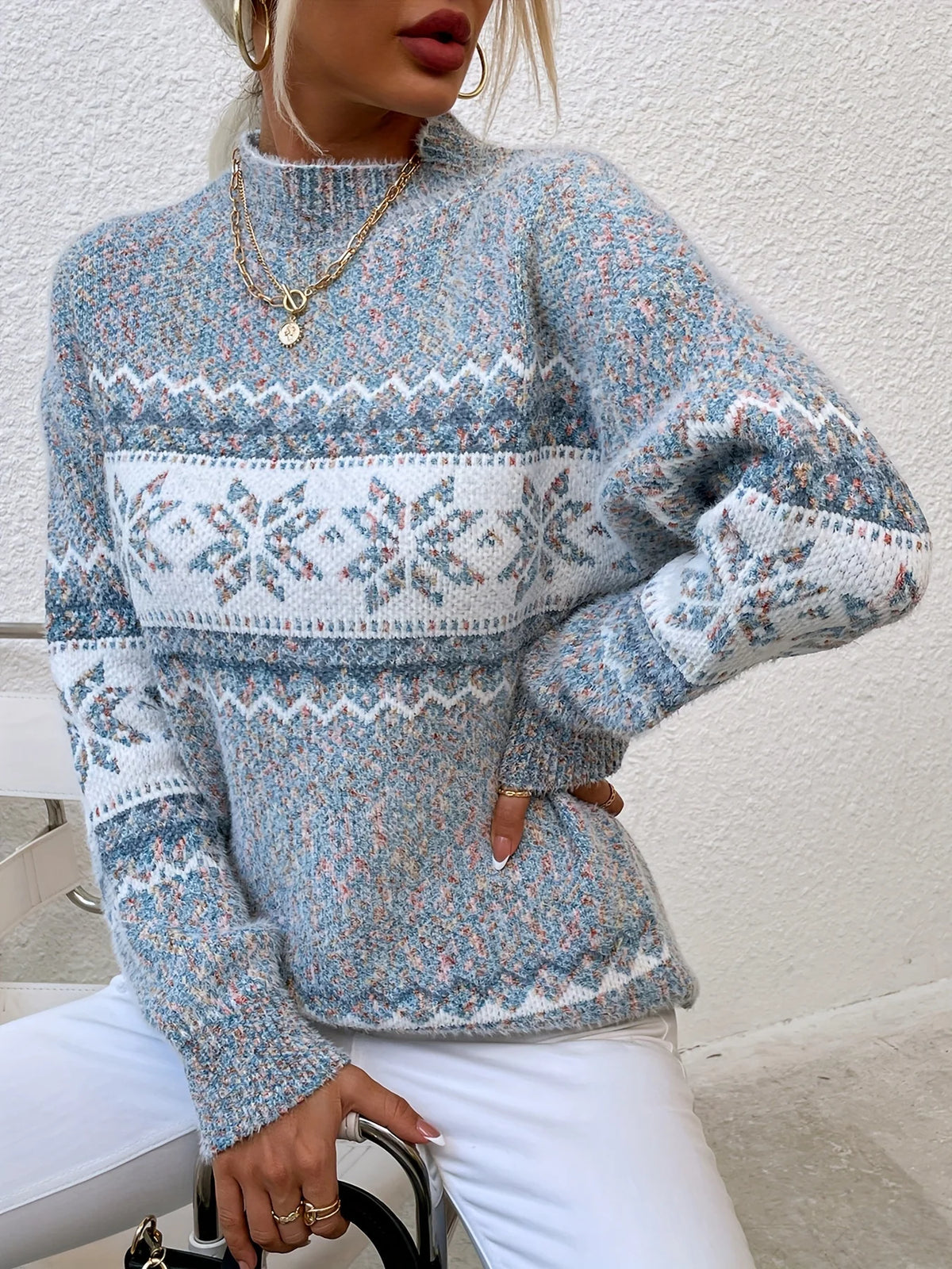 Heather | Cozy Snowflake Knit Sweater 2