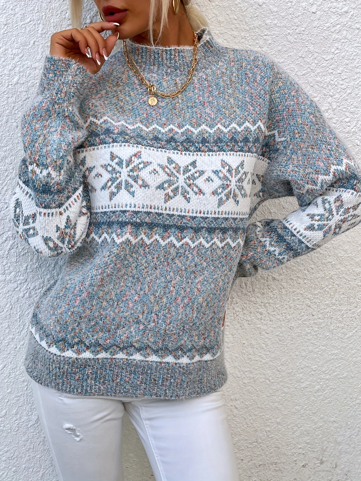 Heather | Cozy Snowflake Knit Sweater 6