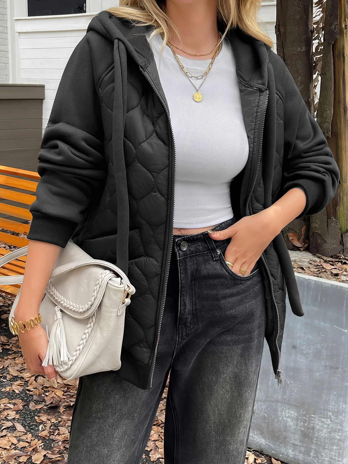 Helene | Quilted Hooded Jacket Warm Casual Outerwear 3