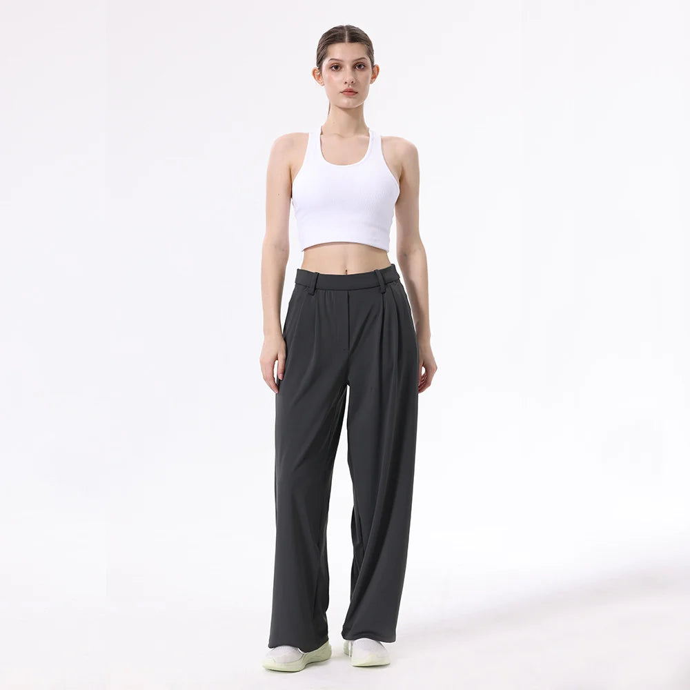 High-Waisted Black Wide Leg Trousers | Women's Palazzo Pants 1
