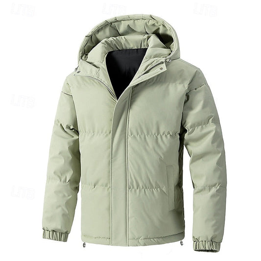 Insulated Hooded Puffer Jacket | Men's Cold Weather Coat 0