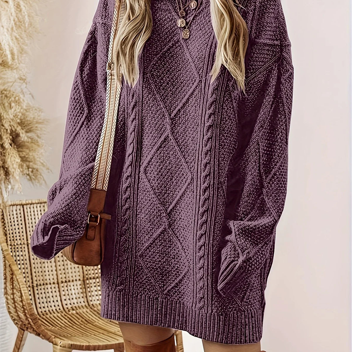 Iris | Long Sleeve Knitted Jumper Dress Cozy Fit 0