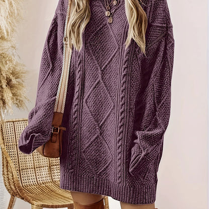 Iris | Long Sleeve Knitted Jumper Dress Cozy Fit 0