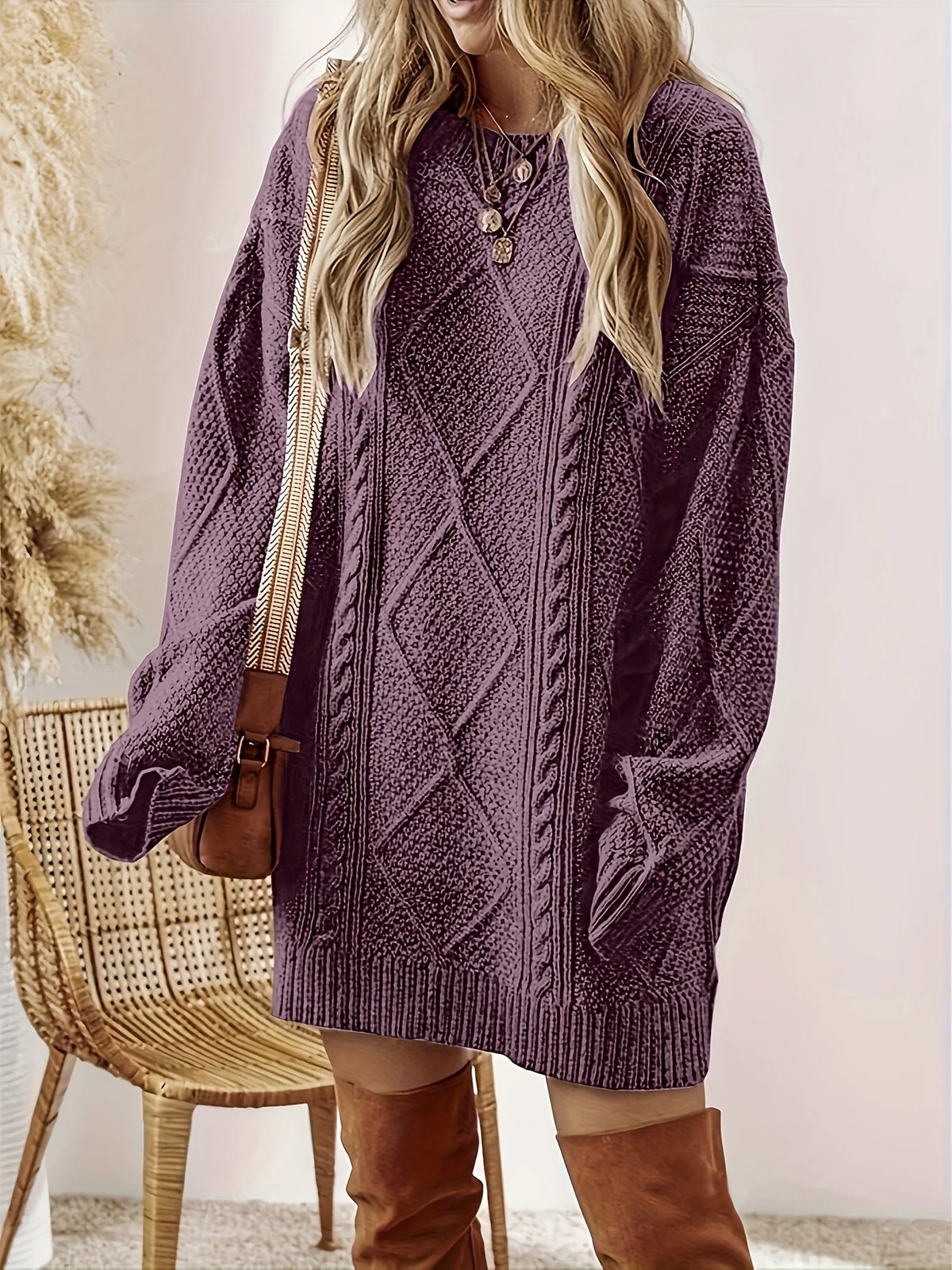 Iris | Long Sleeve Knitted Jumper Dress Cozy Fit 1