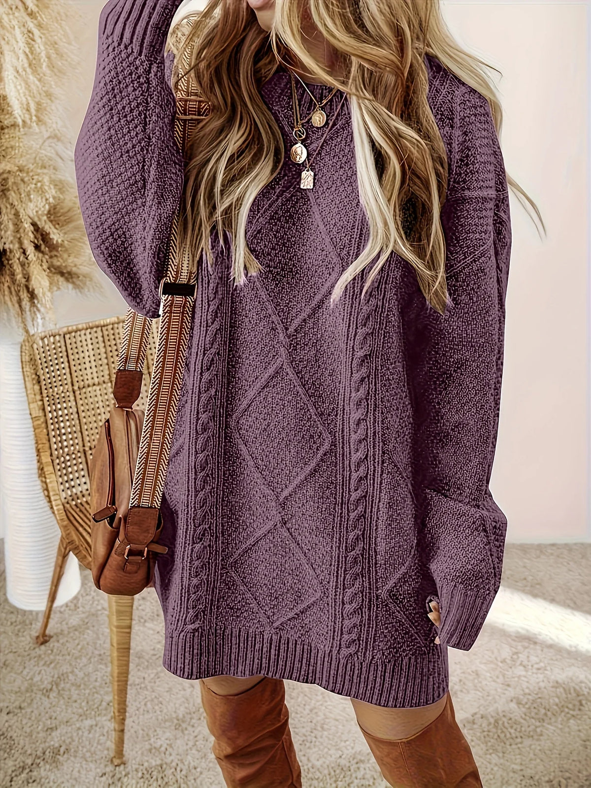 Iris | Long Sleeve Knitted Jumper Dress Cozy Fit 3