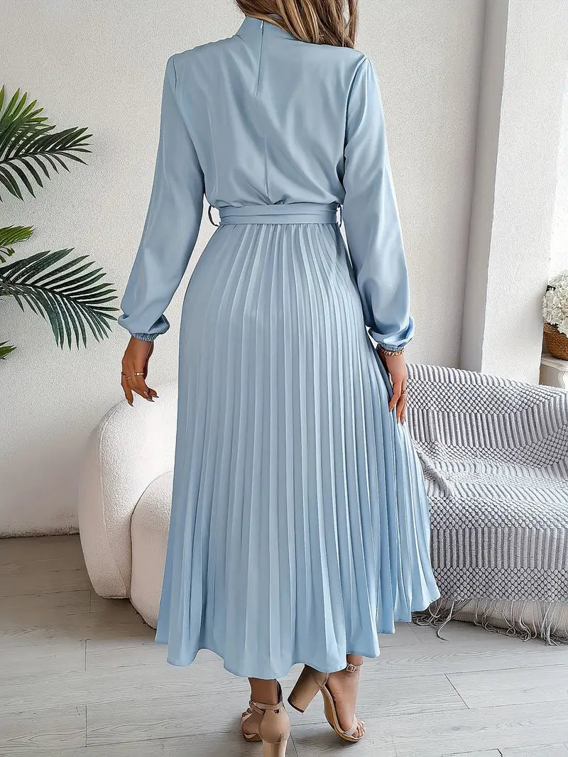 Isabella | Long-Sleeve Belted Waist Midi Dress 1