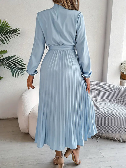 Isabella | Long-Sleeve Belted Waist Midi Dress 1