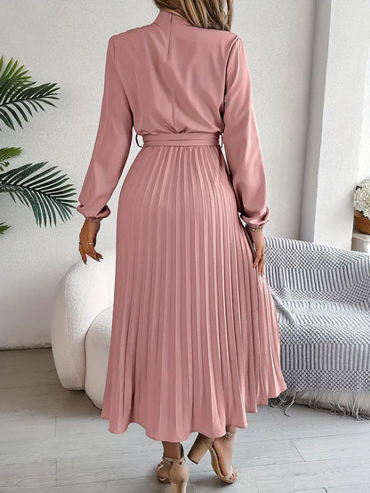 Isabella | Long-Sleeve Belted Waist Midi Dress 7