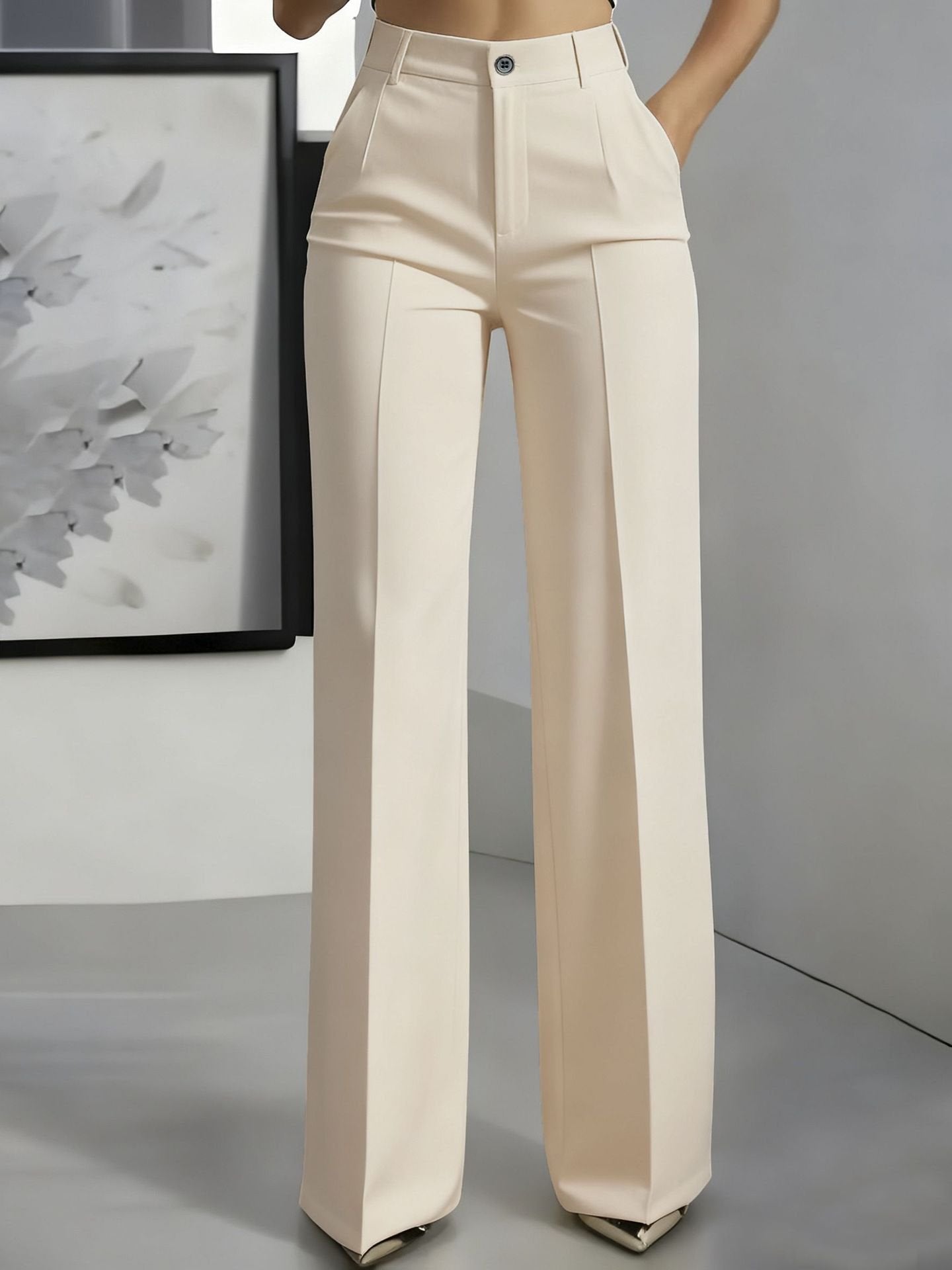 Isabella | Women's High Waist Wide Leg Pants with Front Pleats 4