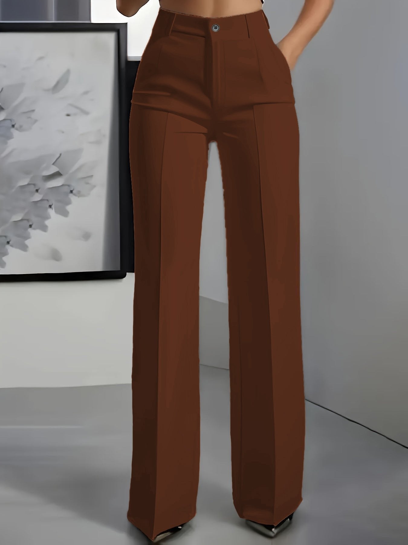 Isabella | Women's High Waist Wide Leg Pants with Front Pleats 5