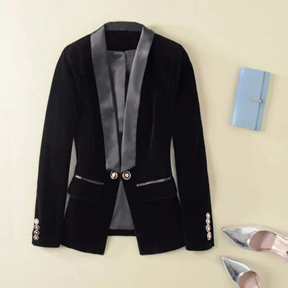 Isabelle | Velvet Blazer with Satin Lapels 0