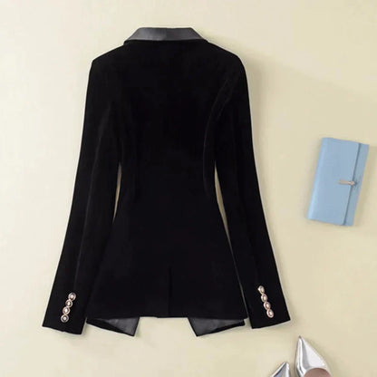Isabelle | Velvet Blazer with Satin Lapels 1
