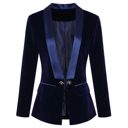 Isabelle | Velvet Blazer with Satin Lapels 2