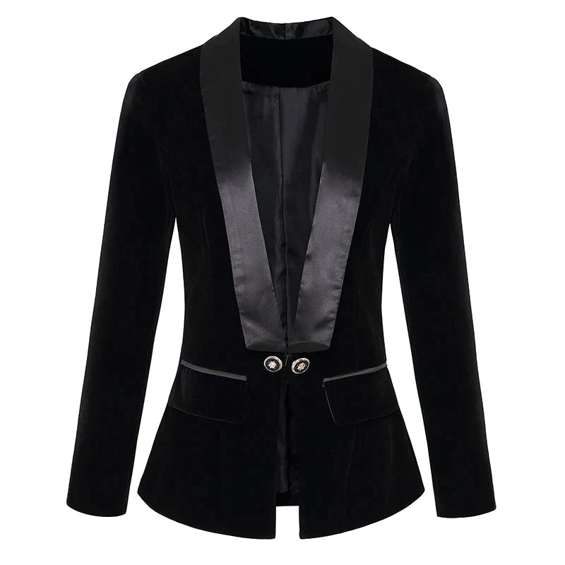 Isabelle | Velvet Blazer with Satin Lapels 4