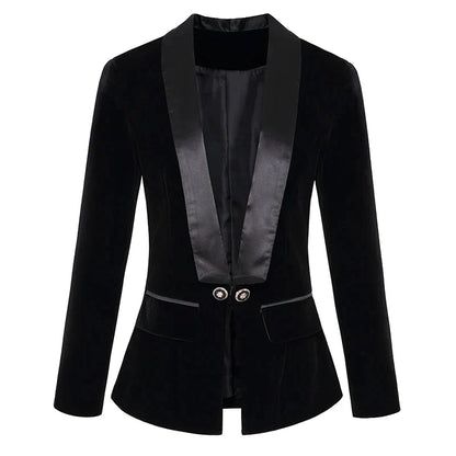 Isabelle | Velvet Blazer with Satin Lapels 4