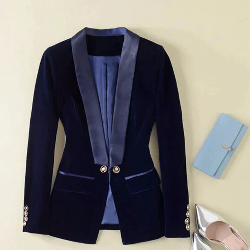 Isabelle | Velvet Blazer with Satin Lapels 5