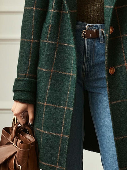 Jennifer Retro Tweed Check Wool Blend Coat 3