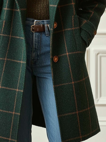 Jennifer Retro Tweed Check Wool Blend Coat 5