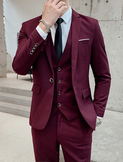 Kane | Men's Single-Breasted Two-Button Three-Piece Suit 0