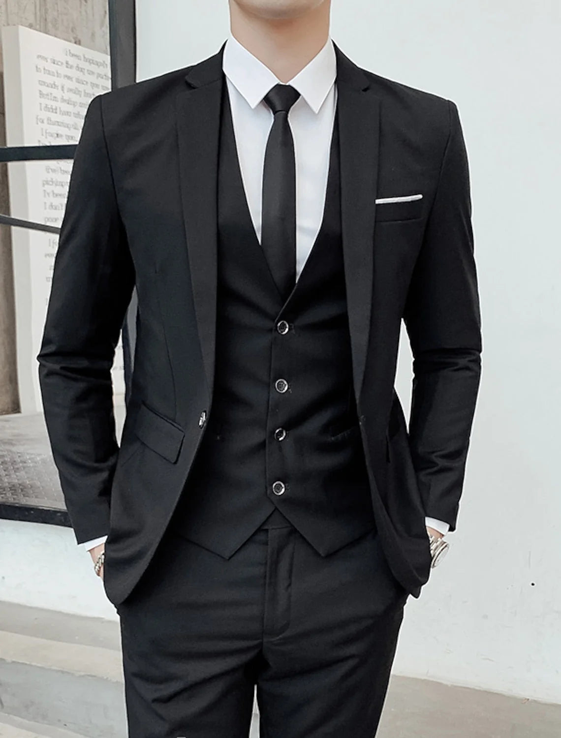 Kane | Men's Single-Breasted Two-Button Three-Piece Suit 2