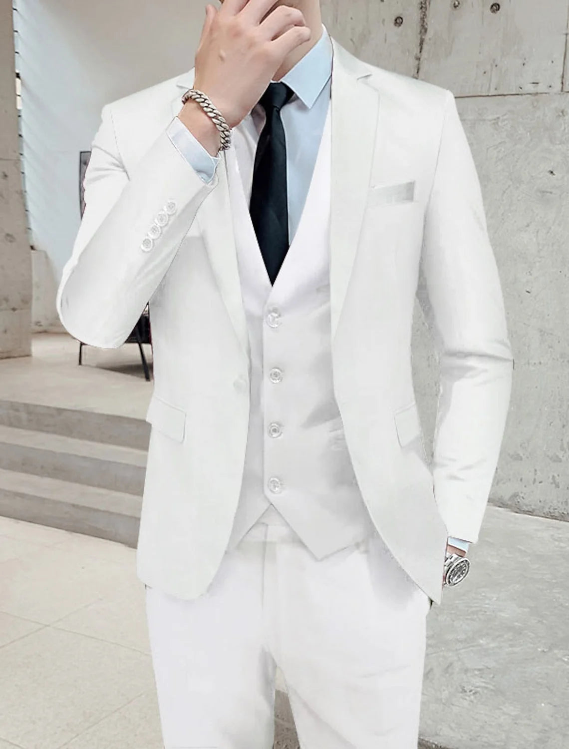 Kane | Men's Single-Breasted Two-Button Three-Piece Suit 4
