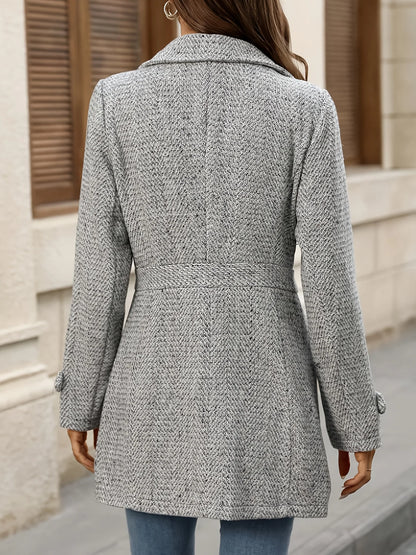 Kendra | Waist-Defining Herringbone Coat 1